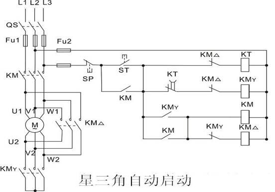 星三角启动原理图